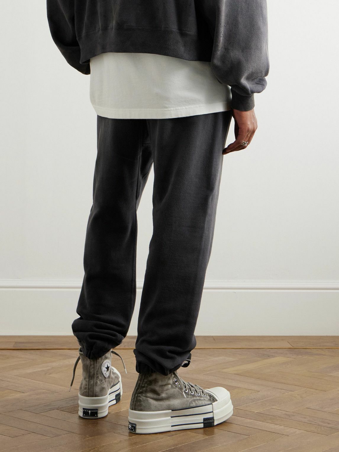 SAINT Mxxxxxx - Denim Tears Logo-Print Cotton-Jersey Sweatpants - Gray