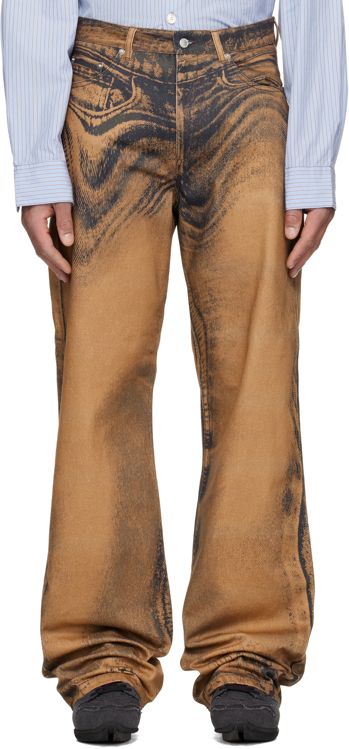 CAMPERLAB Brown Distorted Print Jeans