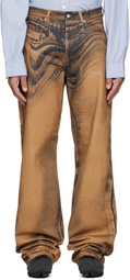 CAMPERLAB Brown Distorted Print Jeans