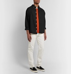 Entireworld - Giant Oversized Button-Down Collar Striped Organic Cotton Oxford Shirt - Black