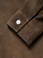FRAME - Clean Suede Shirt Jacket - Brown