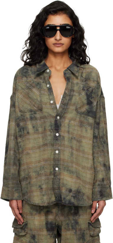 Photo: R13 Green & Navy Drop Neck Work Shirt