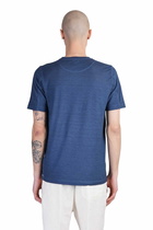 120% Lino T-shirt In Blue Linen