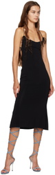 GUIZIO Black Slinky Maxi Dress
