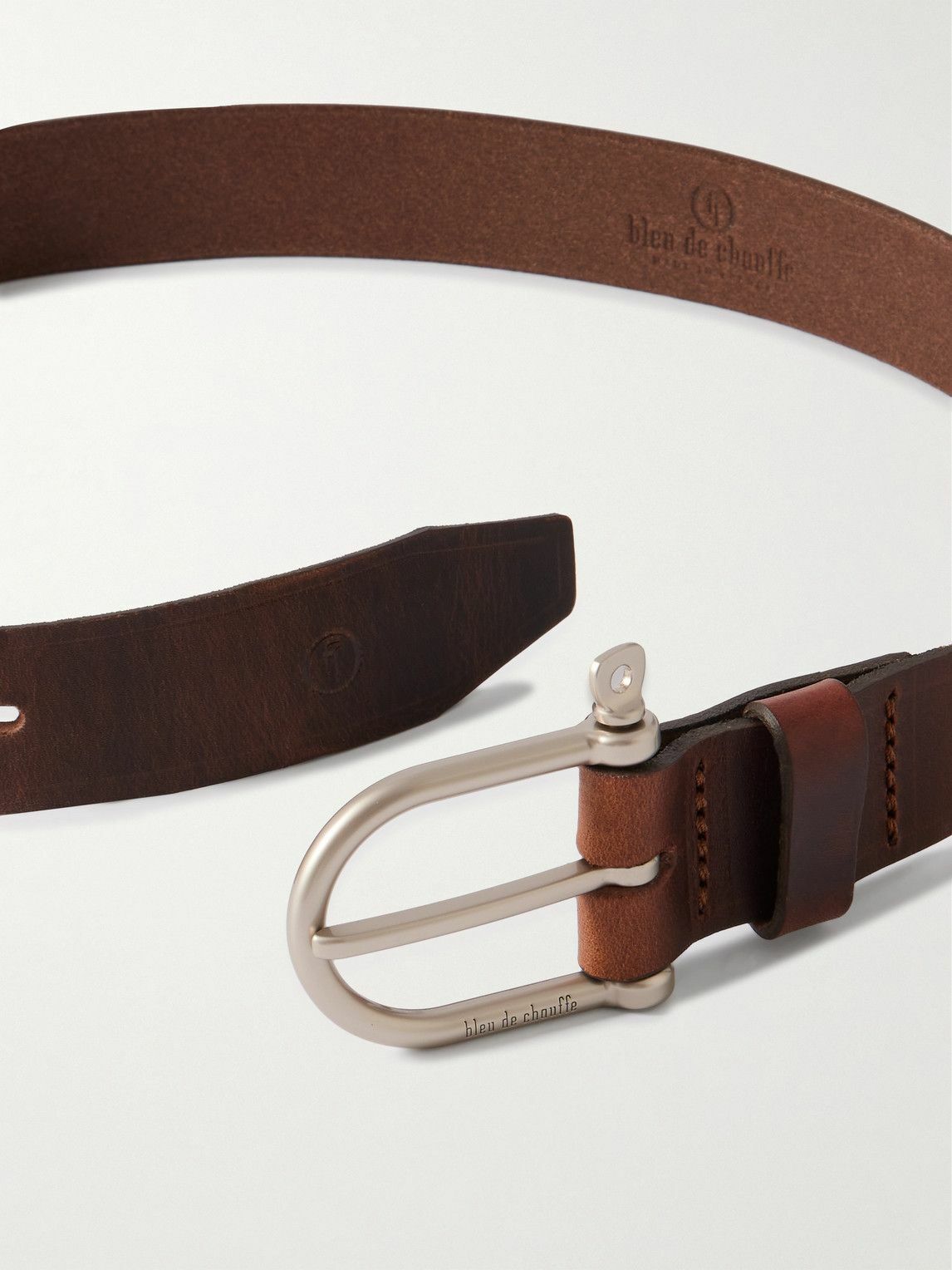 Bleu de Chauffe - 3.5cm Manille Leather Belt - Brown