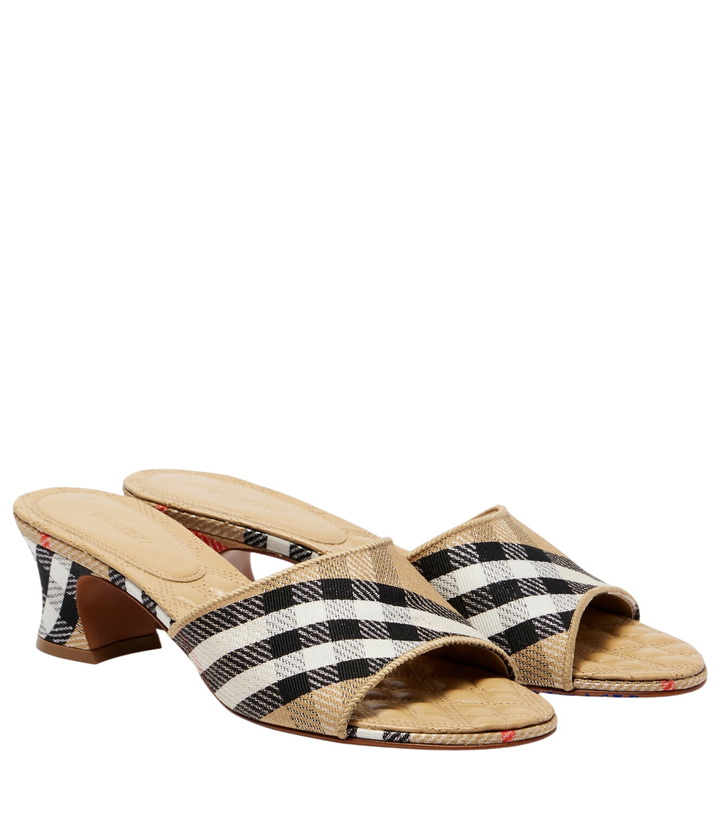 Photo: Burberry Sloane 45 Burberry Check mules