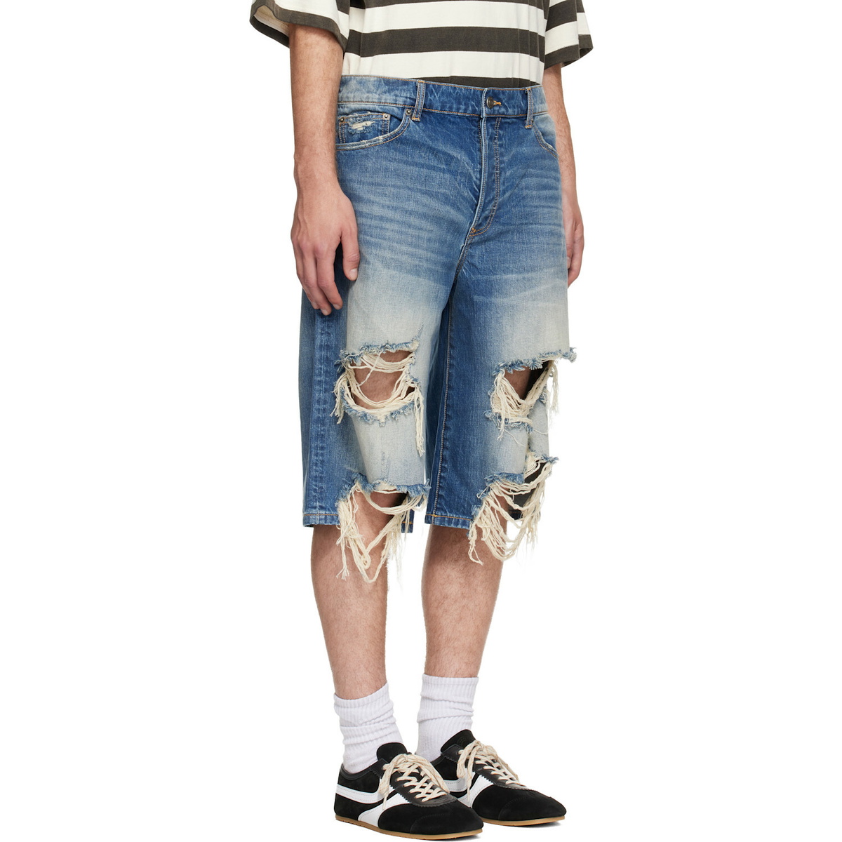 COÛT DE LA LIBERTÉ Blue Zander Crispy Baggy Denim Shorts