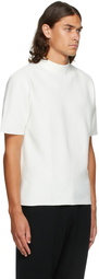 CFCL White Garter Mock Neck T-Shirt