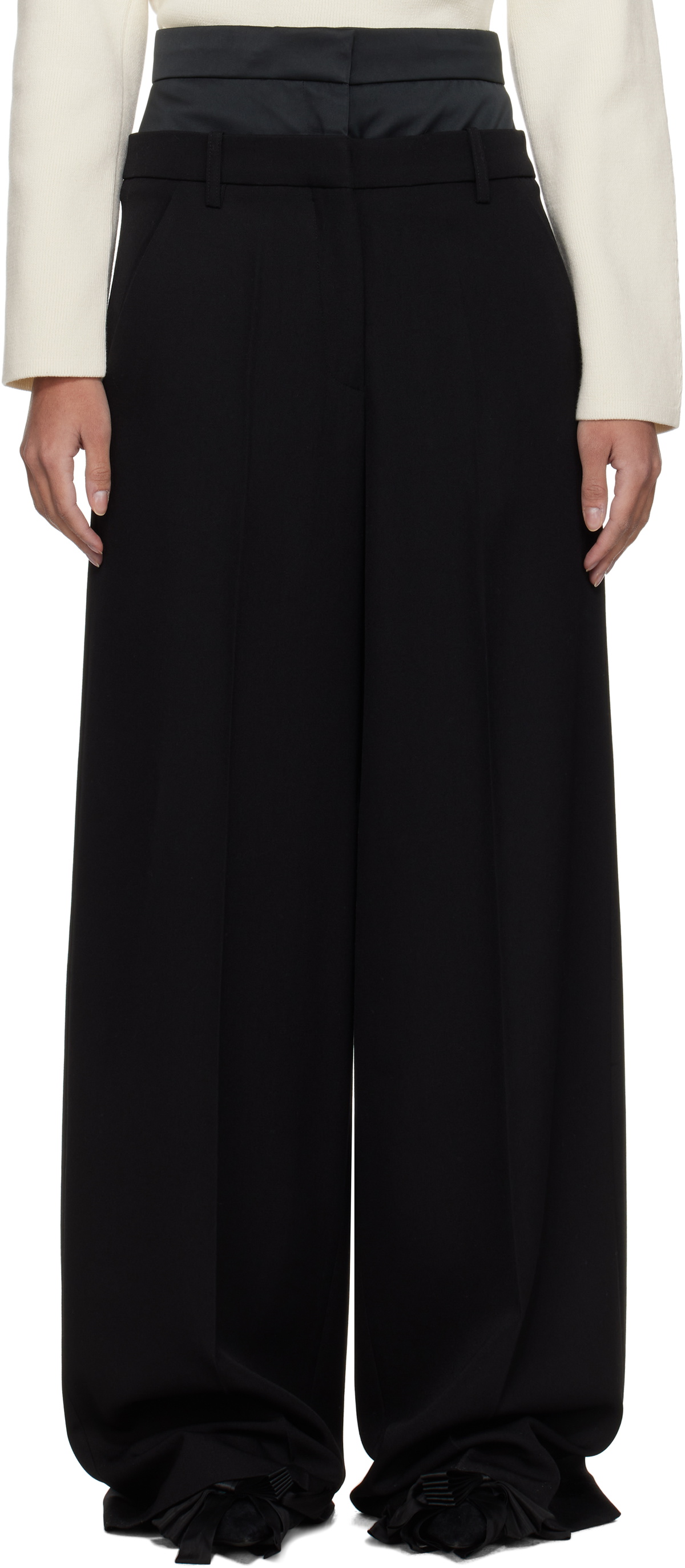 Erdem Black Wide Leg Trousers