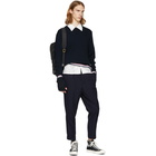 Thom Browne Navy Chunky Crewneck Stripe Sweater