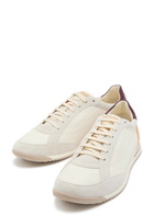 Brunello Cucinelli Panelled Grained Leather Sneakers White