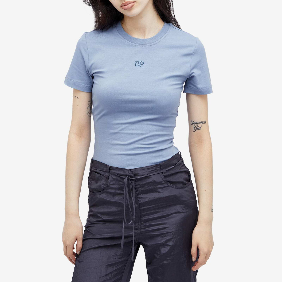 Daily Paper Women's Unit Emb T-Shirt in Country Blue