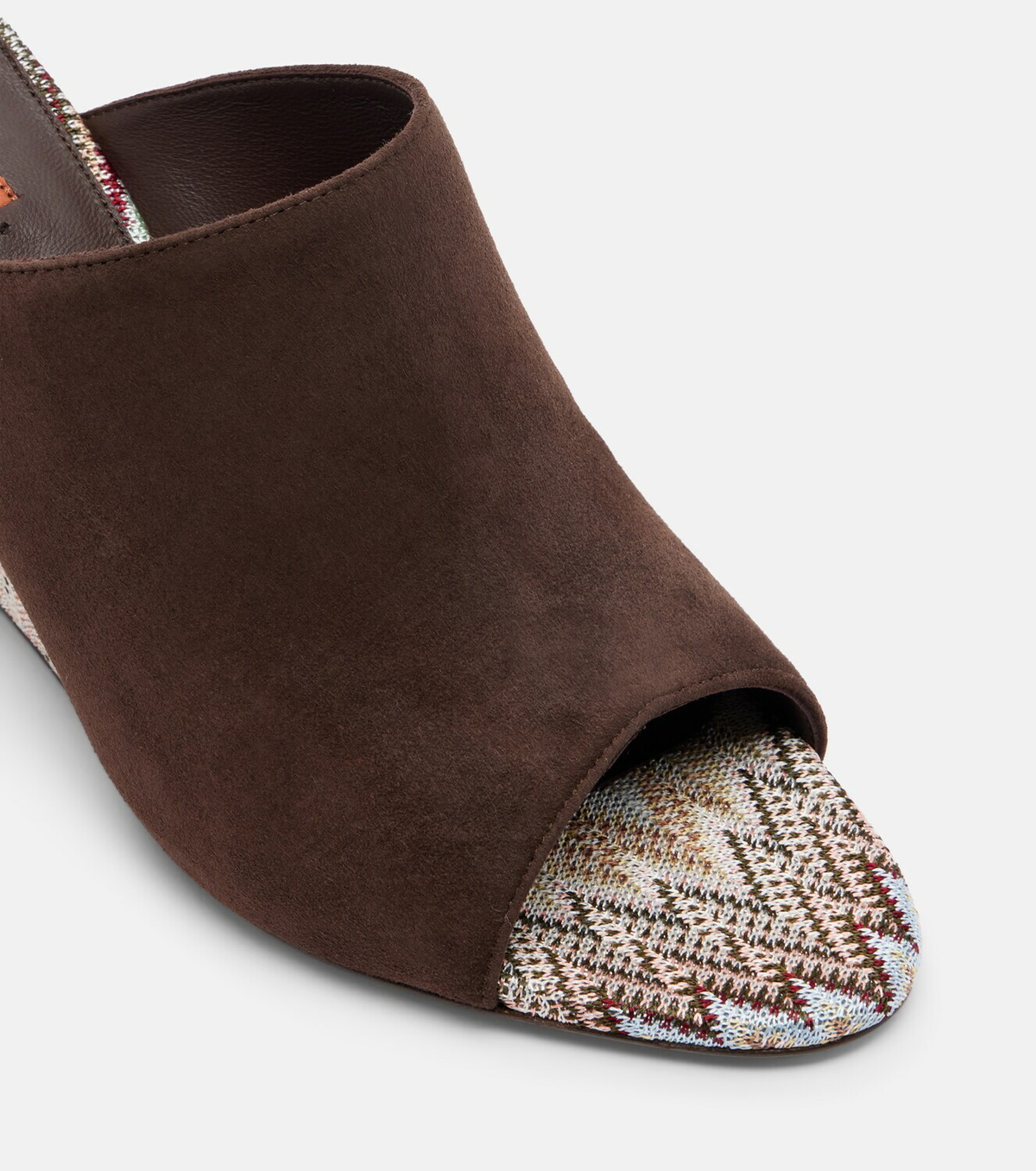 Missoni Mabel Zigzag suede wedge mules