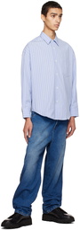 AMI Alexandre Mattiussi Blue Boxy-Fit Shirt