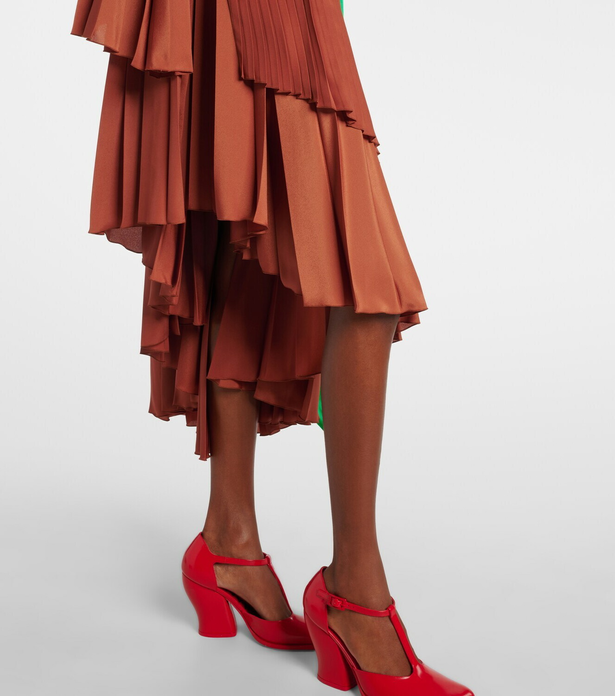Loewe Pleated asymmetric midi dress