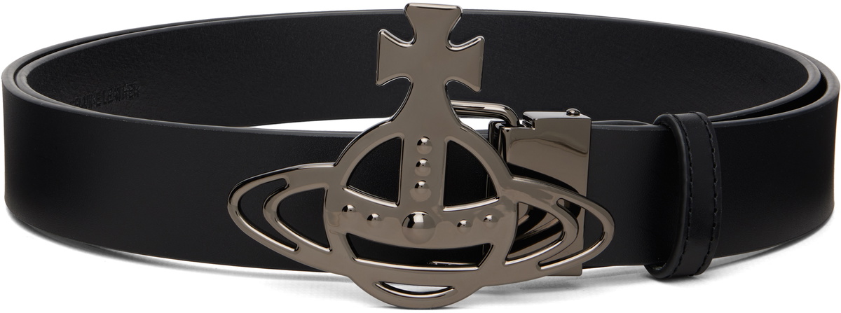 小物 Vivienne Westwood belt leather globe Vivienne Westwood - Orb Buckle leather belt Vivienne Westwood