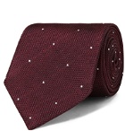 Drake's - 8cm Polka-Dot Silk-Jacquard Tie - Burgundy