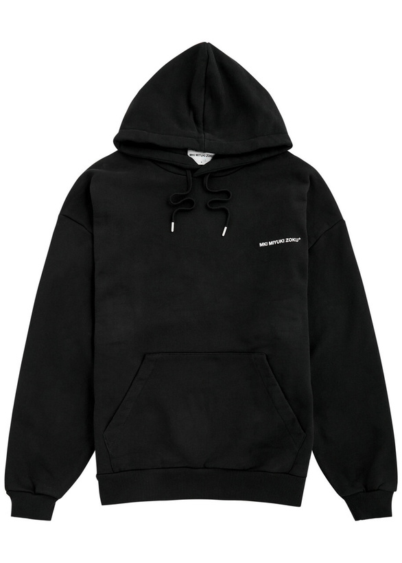 Photo: Mki Miyuki Zoku Logo Hooded Cotton-blend Sweatshirt Black