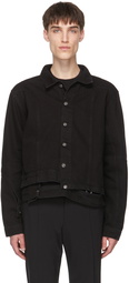 HELIOT EMIL Black Denim Deconstructed Jacket