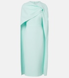 Safiyaa Oria caped crêpe midi dress