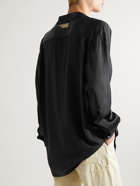 Acne Studios - Sandimono Camp-Collar Printed Embroidered Satin Shirt - Black