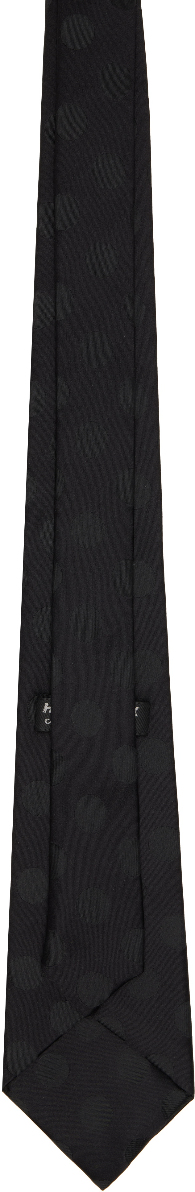 Comme des Garçons Homme Deux Black Medium Polka Dot Silk Tie