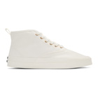 Maison Kitsune White Canvas High-Top Sneakers