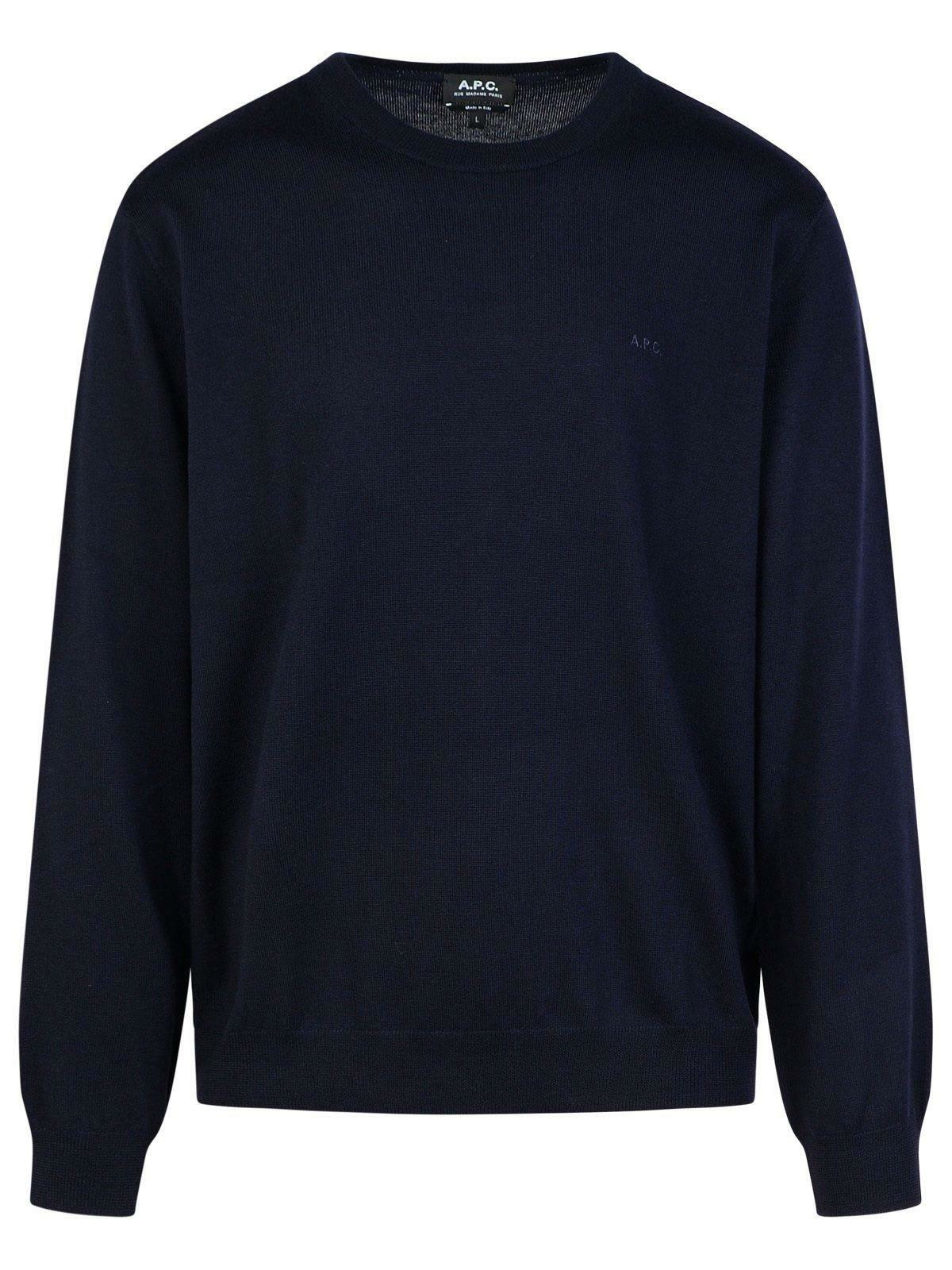 A.P.C. Men's x JW Anderson Noah Hand Painted Knit in Navy A.P.C. Men's x JW Anderson Noah Hand Painted Knit in Navy