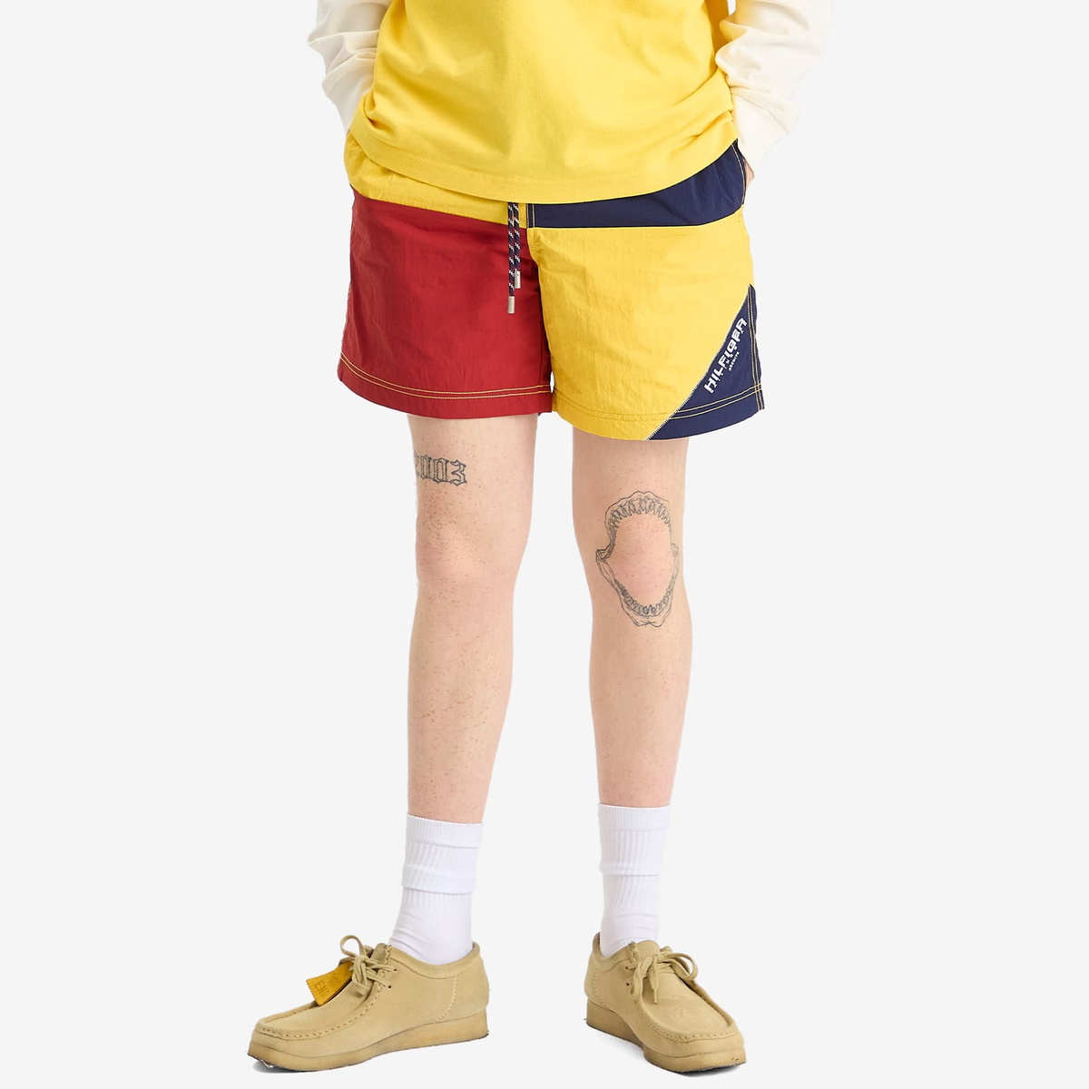 Tommy Jeans Men's Gi Sailing Colorblock Shorts in Yellow