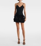 David Koma Feather-trimmed minidress
