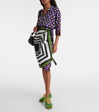 Dries Van Noten Printed silk wrap skirt