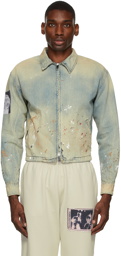 Mr. Saturday Blue Denim Paint Splatter Jacket