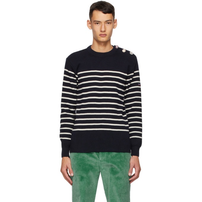 Photo: Marc Jacobs Navy Armor-Lux Edition Wool Striped Sweatshirt