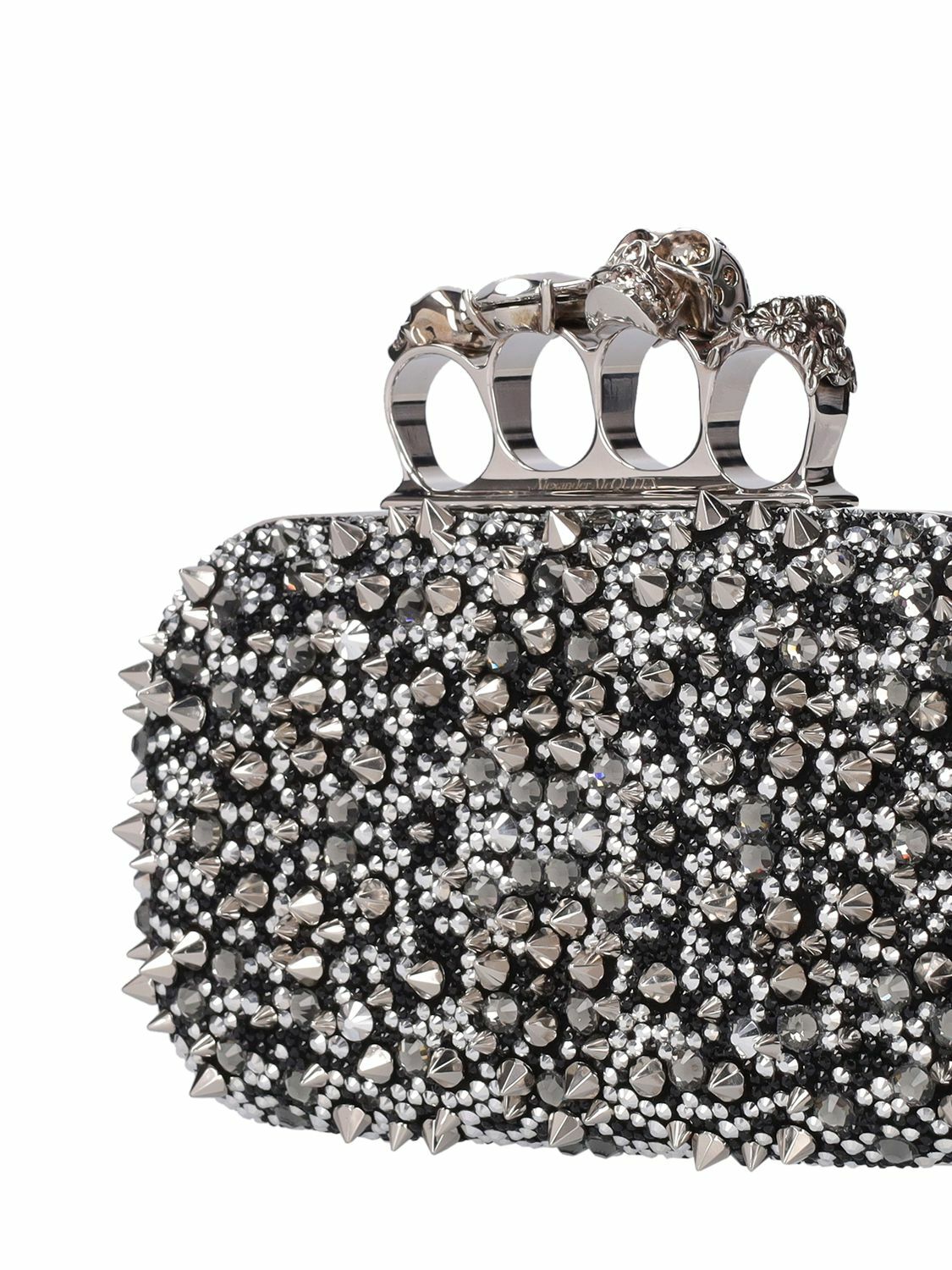 ALEXANDER MCQUEEN - Skull Four Ring Embellished Clutch