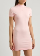 Alexanderwang.t Logo-embossed Knitted Mini Dress Pink
