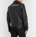 Balmain - Logo-Print Leather Jacket - Black