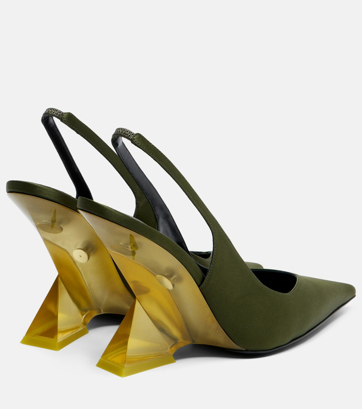 The Attico Cheope satin slingback wedges