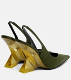 The Attico Cheope satin slingback wedges