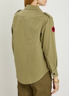Isabel Marant Umberta Appliquéd Twill Shirt Khaki