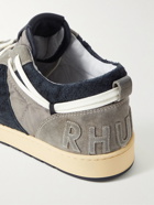 Rhude - Rhecess Logo-Appliquéd Suede and Twill Sneakers - Gray