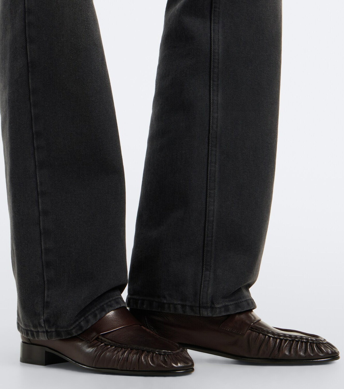 The Row Soft ruched leather loafers