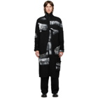 Yohji Yamamoto Black Wool Painted Long Cardigan