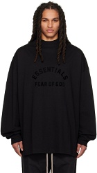 Essentials Black Bonded Long Sleeve T-Shirt