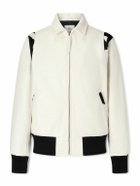 Golden Bear - The Hayes Cow-Print Wool-Blend Varsity Jacket - White