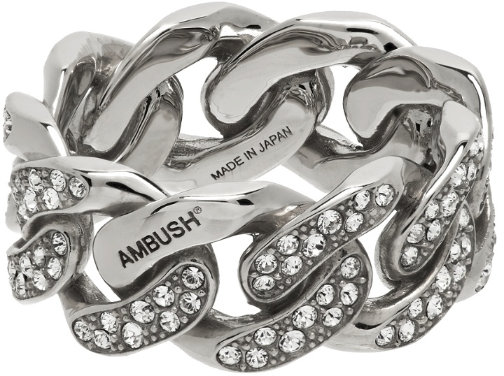 Photo: AMBUSH Silver Pavé Classic Chain Ring