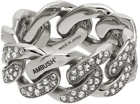 AMBUSH Silver Pavé Classic Chain Ring