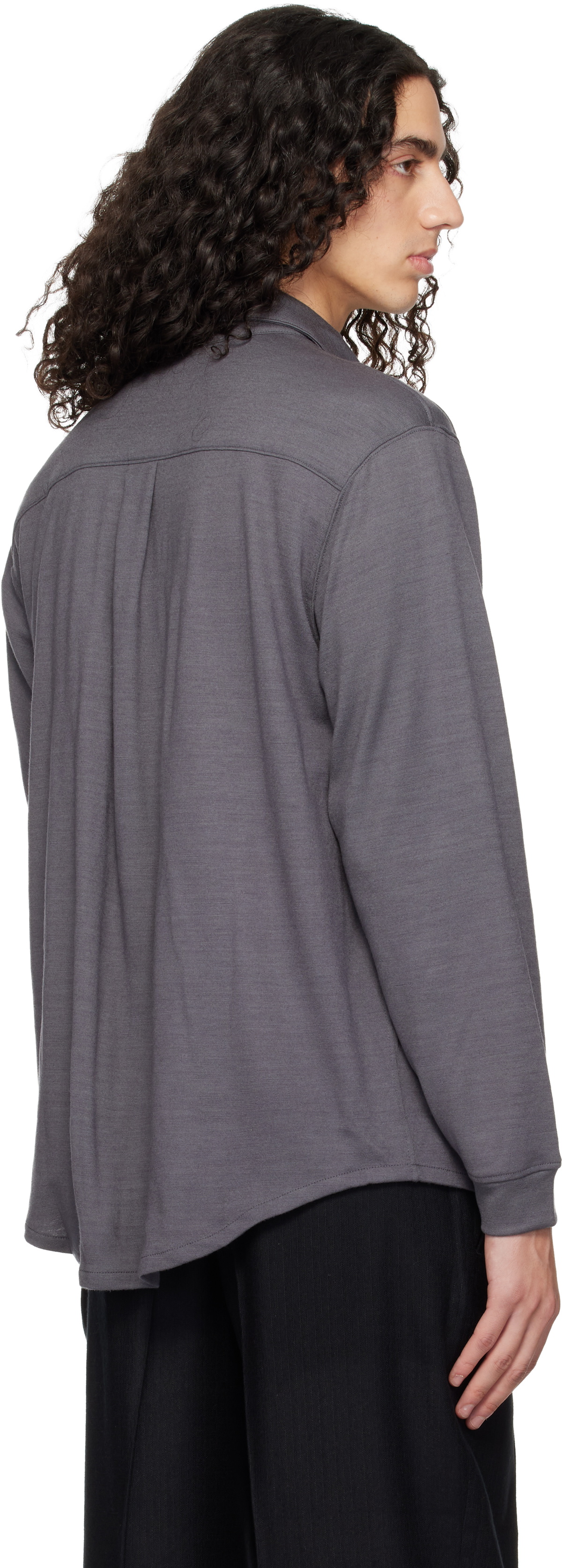 Lady White Co. Gray Wool Button Up Shirt