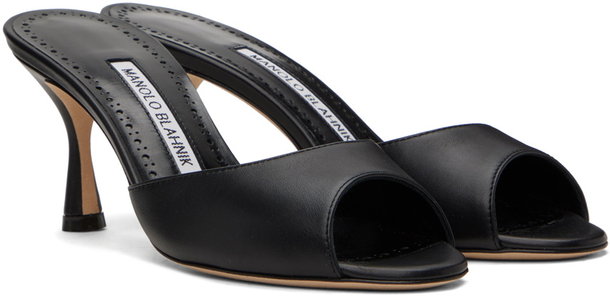 Black Jada 70 leather mules | MANOLO BLAHNIK | NET-A-PORTER