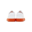 Common Projects White and Orange Achilles Low Sneakers