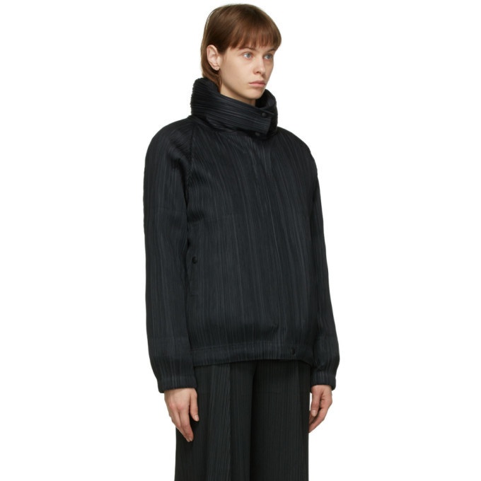 Pleats Please Issey Miyake Black Down Removable Liner Jacket